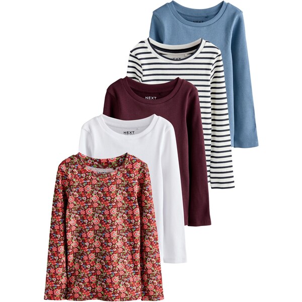 Next Tričko dymovo modrá / bordová / čierna / biela 65888788