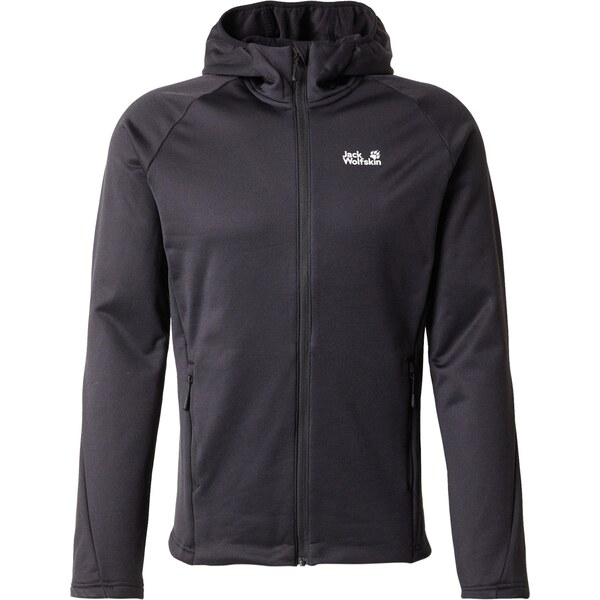 JACK WOLFSKIN Funkčná flisová bunda PEAK DISTRICT čierna / biela 65708124