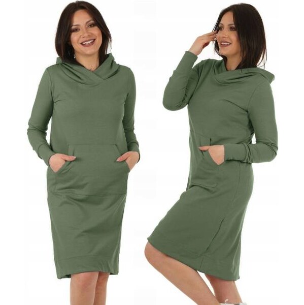 Fashionweek Dámske mikinové šaty s kapucňou a dlhým rukávom MF578 48751172