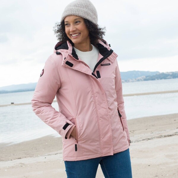 Nepremokavá bunda s fleecovou podšívkou ružovosivá 054 Blancheporte 65543165