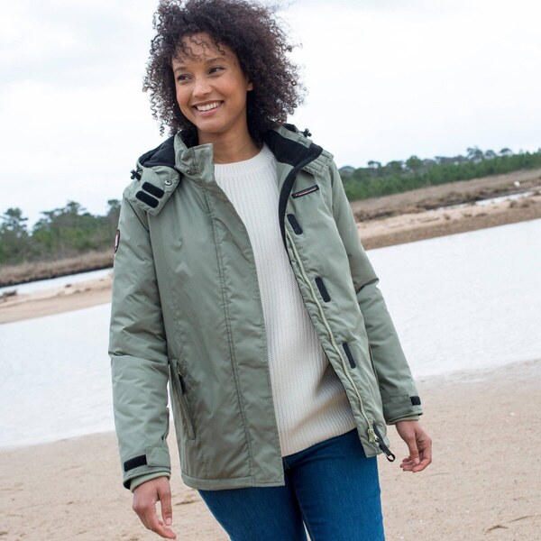 Nepremokavá bunda s fleecovou podšívkou zelenkastá 056 Blancheporte 65543166