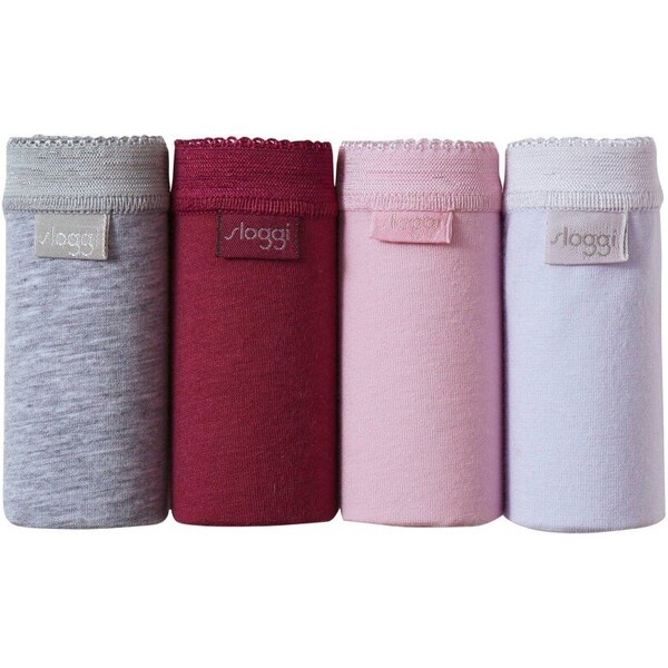 Midi nohavičiky Sloggi Basic+, súprava 3+1 zdarma sivá+slivková+ružová 65543259