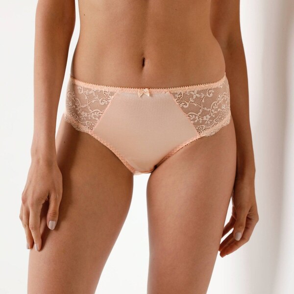 Súprava 2 klasických nohavičiek Salford z úpletu a čipky žltá 65543262