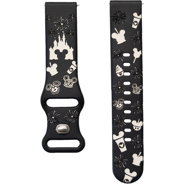 Madvell Silikónový remienok Mickey čiernobiela 20mm 65544924