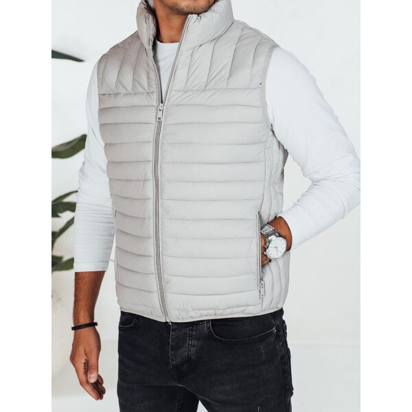 Dstreet Módna šedá pánska vesta bez kapucne 65545285