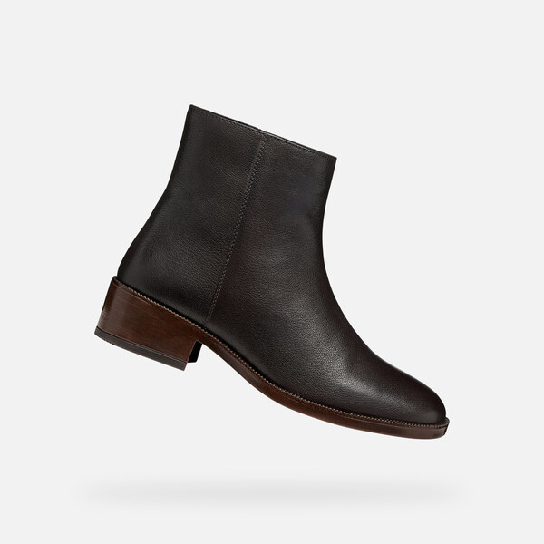 Dark Brown Womens Ankle Boots Geox Camexia - Ladies 65545509