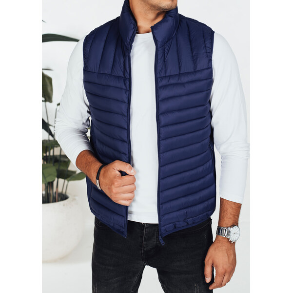 BASIC Tmavomodrá pánska prešívaná vesta TX5082 65558196