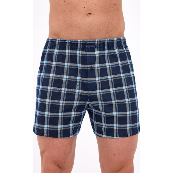 Cornette Tmavomodré pánske kárované trenírky Comfort 008/322 3XL-5XL 65558207