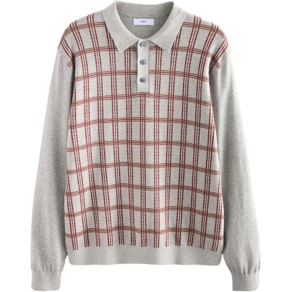 Next Sveter sivá / hrdzavo červená 65660160