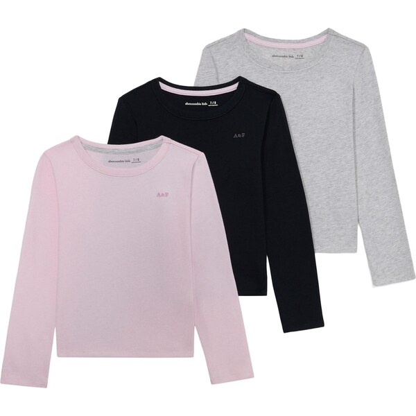 Abercrombie & Fitch Tričko sivá melírovaná / ružová / čierna 65893610