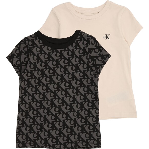 Calvin Klein Jeans Tričko béžová / tmavosivá / čierna 65696172