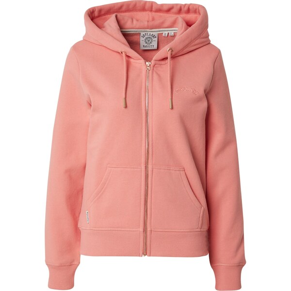 Superdry Tepláková bunda Essential pastelovo červená 65886020