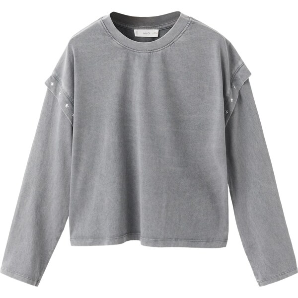 MANGO KIDS Tričko STARS sivá / biela 65894678