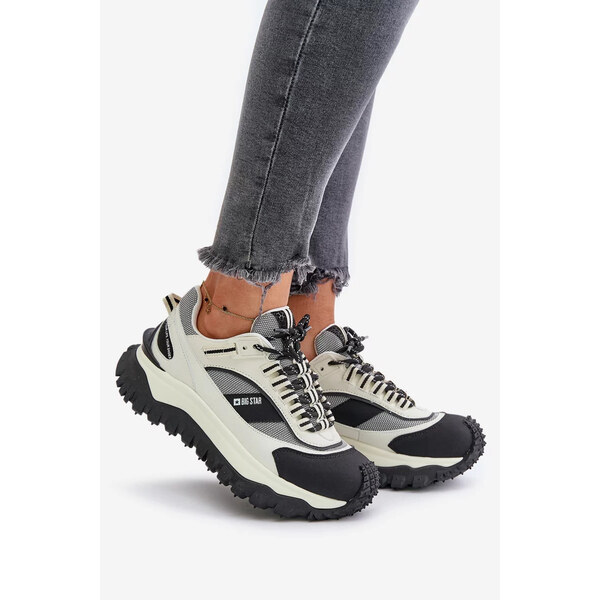 Big Star Shoes Dámske kožené tenisky na platforme Big Star HI-POLY 65574286