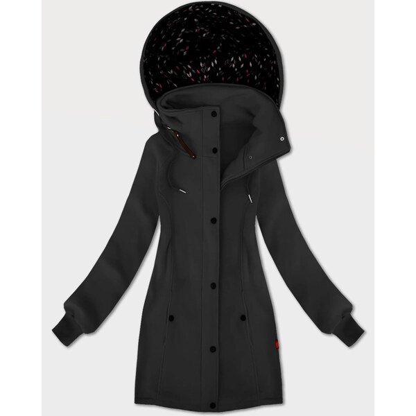 Dámska mikina v grafitovej farbe s kapucňou a stojacím golierom LHD 65574360