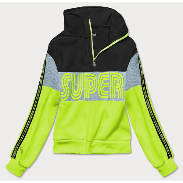 Good looking Čierno-zelená dámska športová mikina (26019) -J.Style 65574397