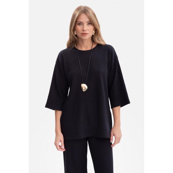 BeWear B301 Rebrovaný pletený top - čierny 65574452