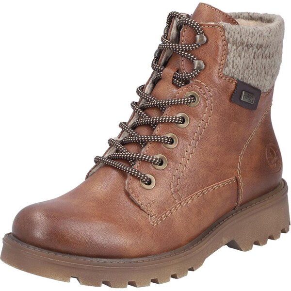 Rieker Šnurovacie členkové čižmy béžová melírovaná / koňaková 65577021