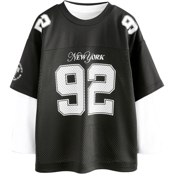 Next Tričko Varsity čierna / biela 65888058