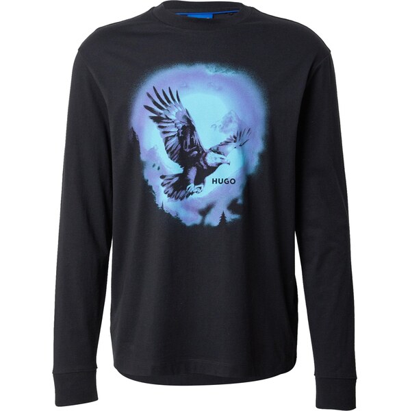 HUGO Tričko Nagtox opálová / svetlomodrá / čierna 65577360