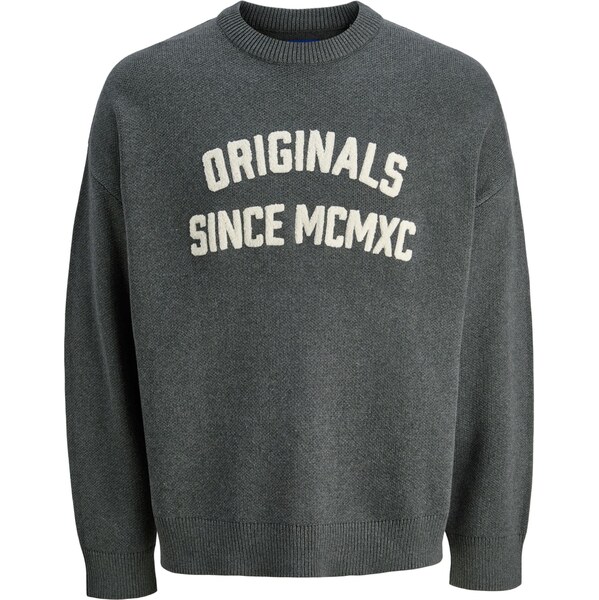 JACK & JONES Sveter JORMEADOWS tmavosivá / biela 65665531