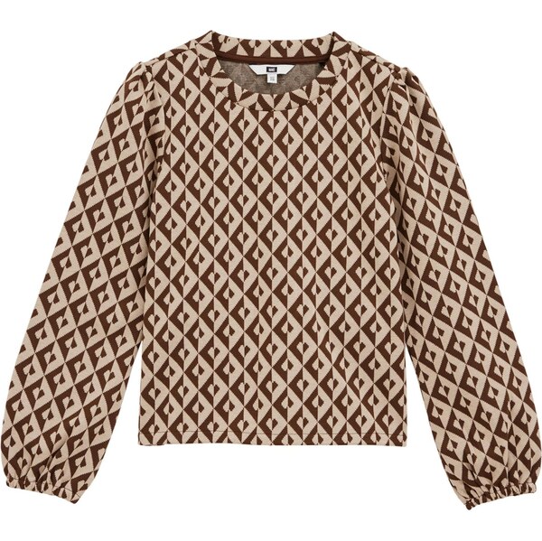 WE Fashion Mikina béžová / čokoládová 65657542