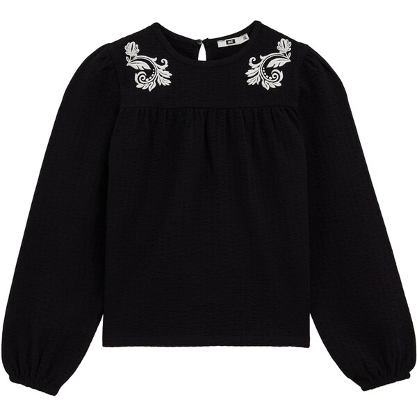 WE Fashion Blúzka čierna / biela 65884792