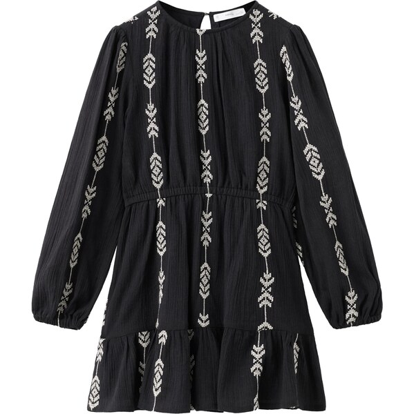 MANGO KIDS Šaty India svetlosivá / čierna 66009603