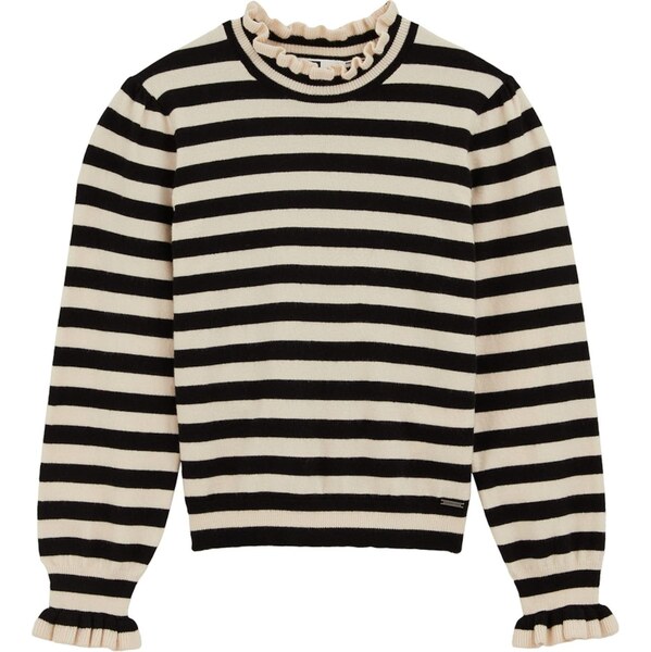 WE Fashion Sveter krémová / čierna 65887126