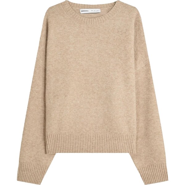 Bershka Sveter svetlohnedá 65890547