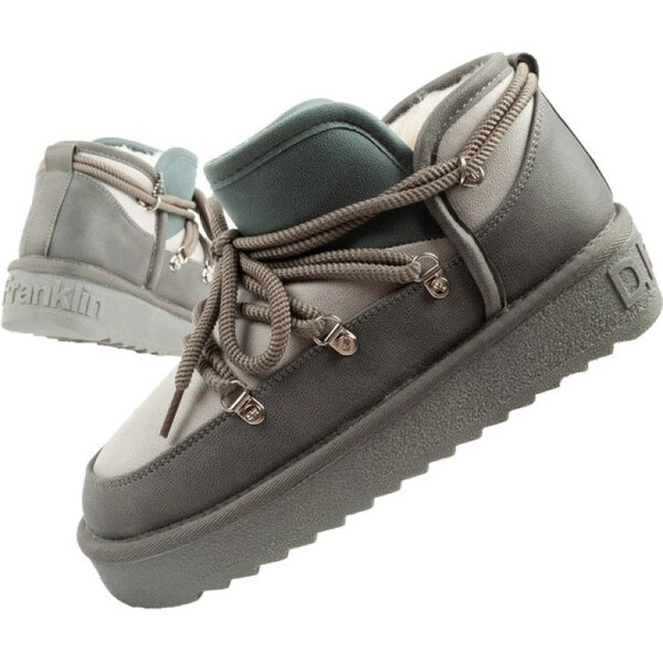D.Franklin dámske snehové topánky zimné módne zateplené topánky šedé 65579797