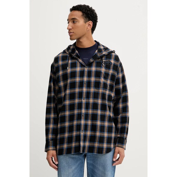 Bavlnená košeľa Diesel S-DEWNY-HOOD-AJFI 65586597