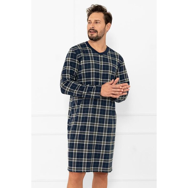 Italian Fashion Pánska nočná košeľa Andreas tmavomodré káro 65596595
