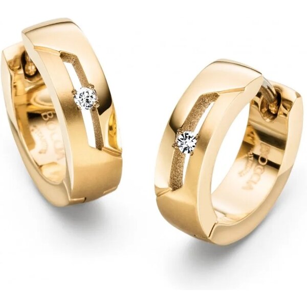 Boccia Titanium Pozlátené titánové náušnice s diamantom 05045-05 66585535