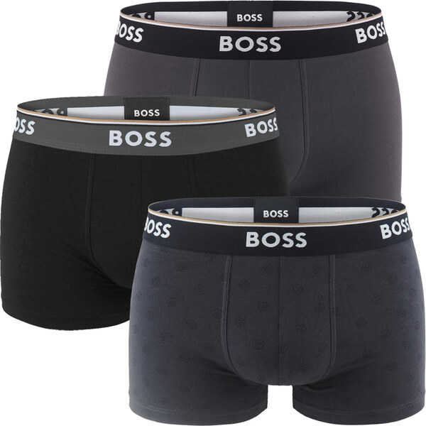 BOSS - boxerky 3PACK Power cotton stretch modern B logo design & black 65589521