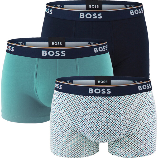BOSS - boxerky 3PACK Power cotton stretch modern geometric print & 65589522
