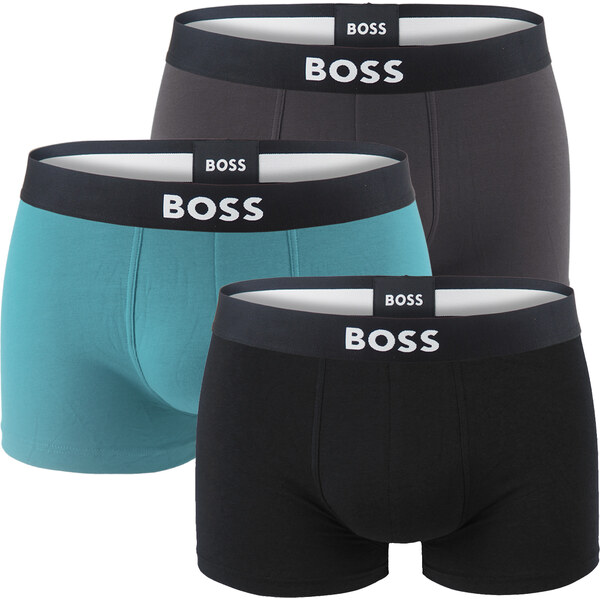 BOSS - boxerky 3PACK eco friendly organic cotton BOSS ONE blue & black 65589523