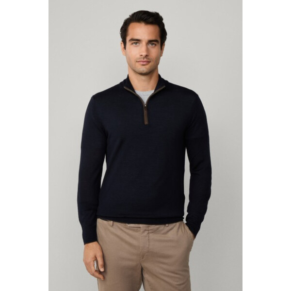SVETER HACKETT LONDON MERINO SILK HZIP 65592966