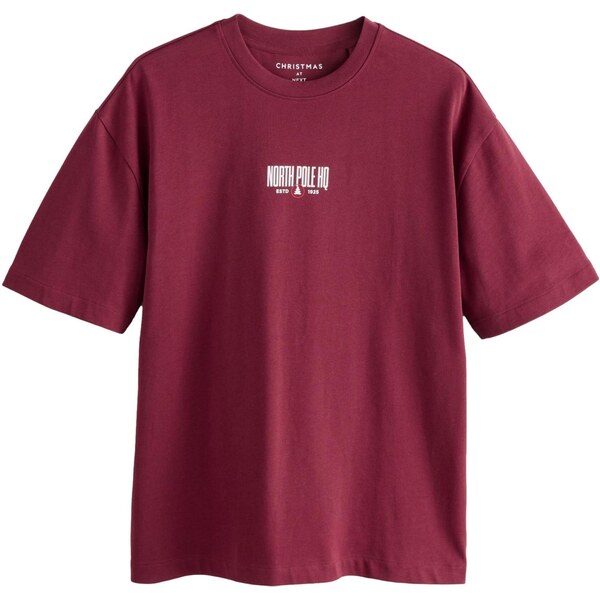 Next Tričko vínovo červená / biela 65663448