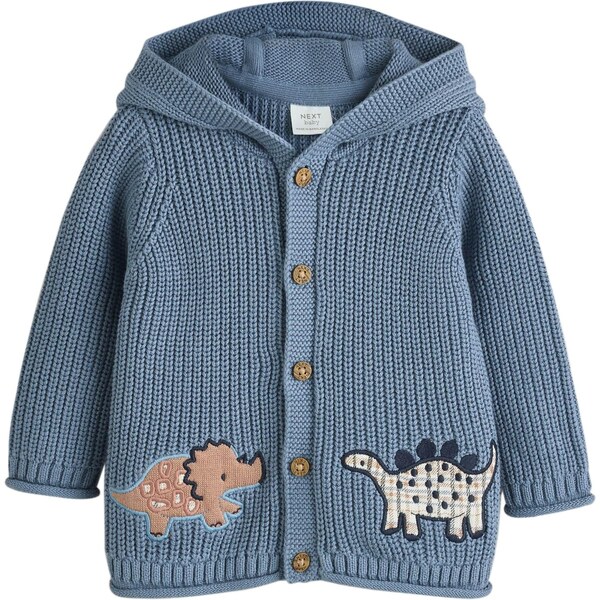 Next Kardigán modrosivá / hnedá / biela 65663480