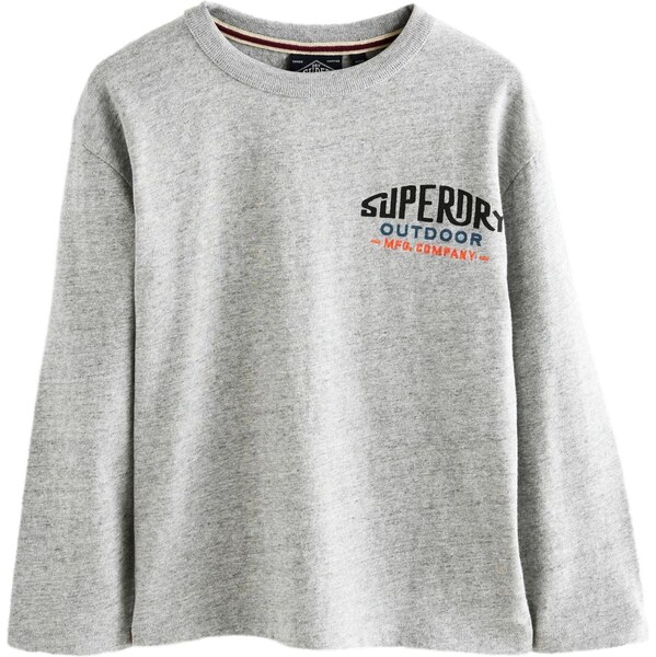 Superdry Tričko tmavomodrá / sivá melírovaná / oranžová / čierna 65893326