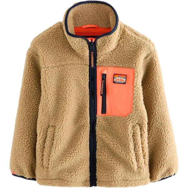 Superdry Flisová bunda farba ťavej srsti / koralová 65893325