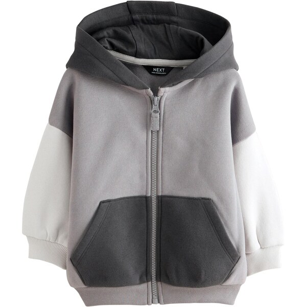 Next Tepláková bunda sivá / antracitová / šedobiela 65774090