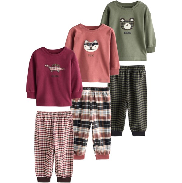 Next Pyžamo zelená / lososová / vínovo červená / čierna 66172089