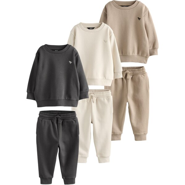 Next Joggingová súprava krémová / tmavobéžová / antracitová / čierna 65893308