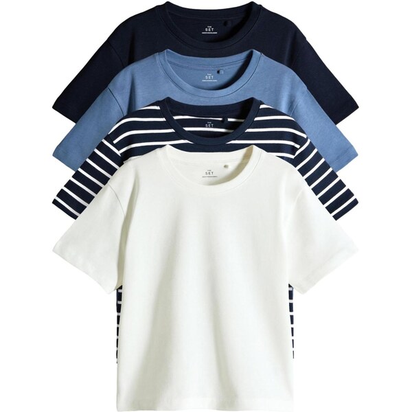 The Set Tričko námornícka modrá / modrosivá / biela 65663426