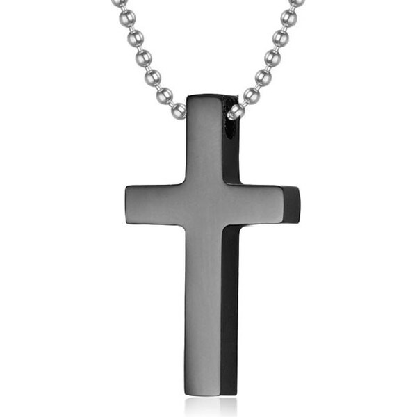 Impress Jewelry Prívesok z chirurgickej ocele Krížik Pascal čierny 65225926