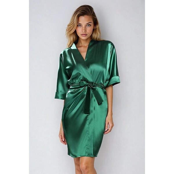 DKaren Saténový župan 100 zelený 33104504