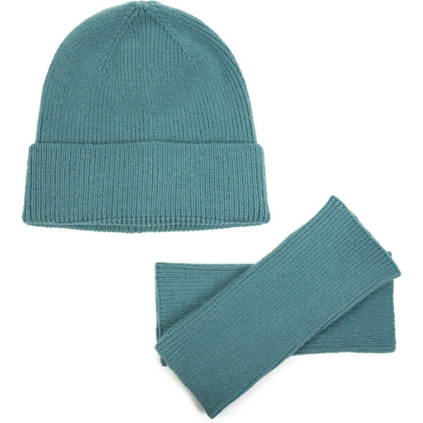 ArtOfPolo set čiapka s palčiakmi minimalizmus Teal 65227921