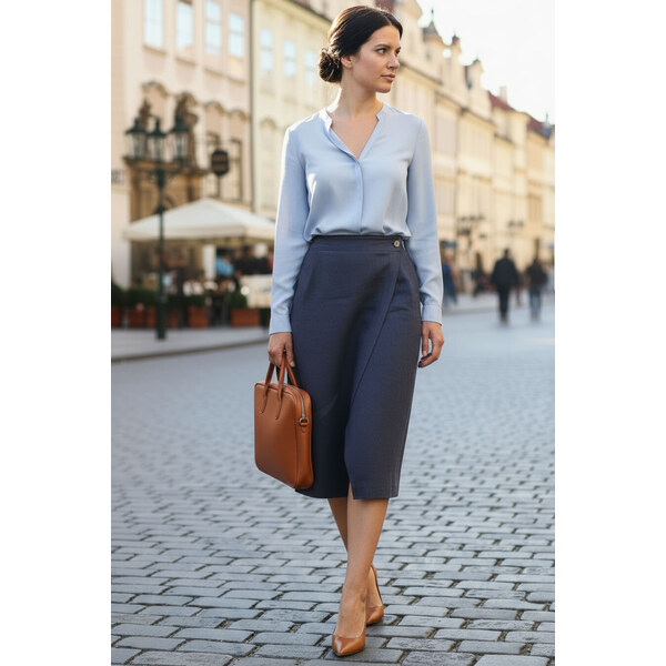 Lotika Lanová zavinovacia česká sukňa midi Premium quality 26682431